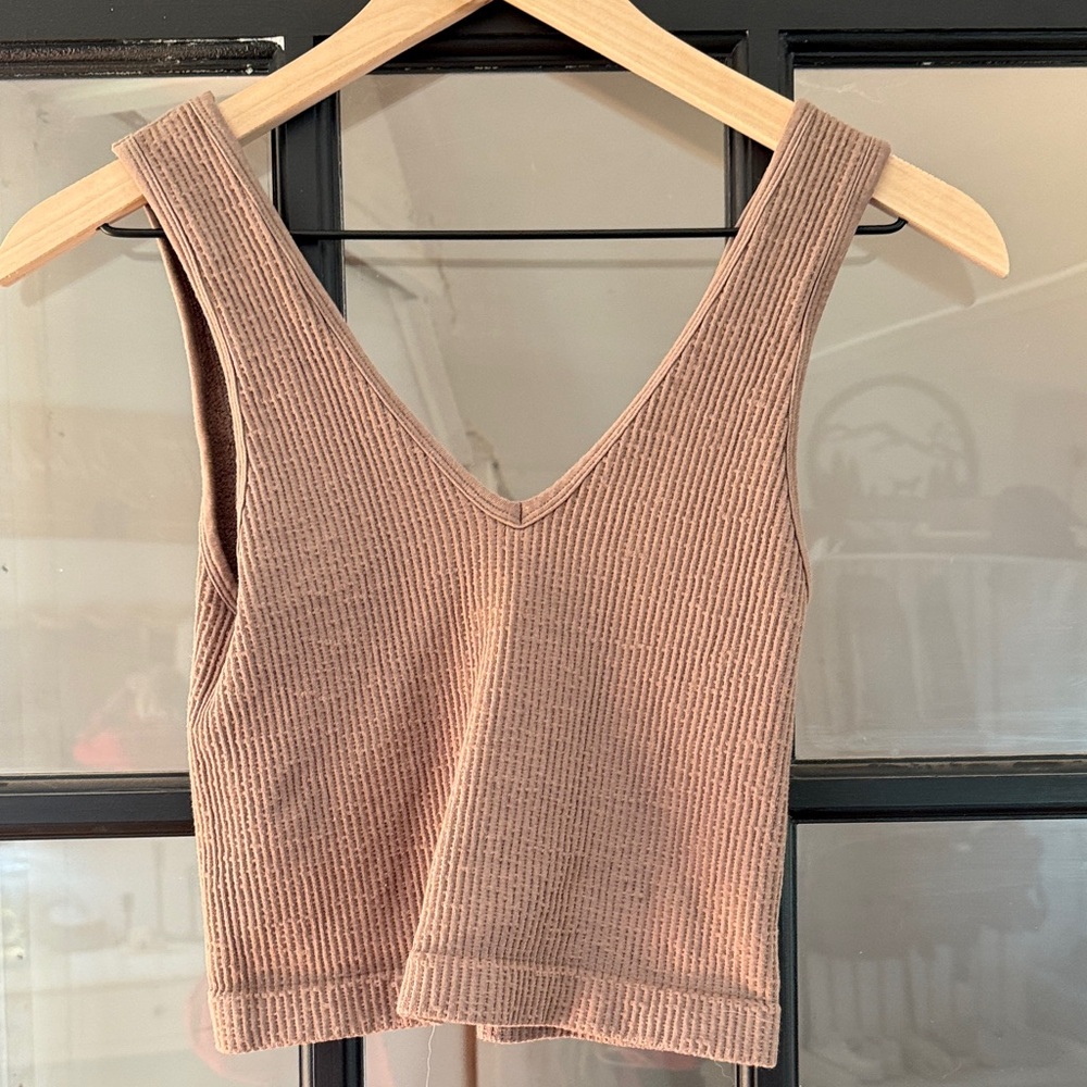 By Together Ribbed Tan Crop Top